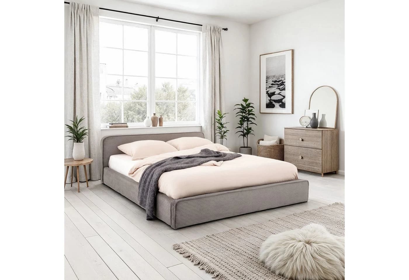 IDIMEX Polsterbett CURSIO Doppelbett 140x200 cm Grau - Bild 2