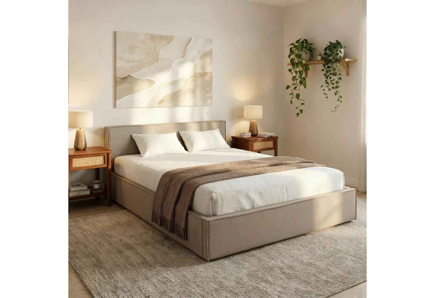 IDIMEX Polsterbett PESARO Doppelbett 140x200 cm mit Lattenrost und Kopfteil - Bild 2