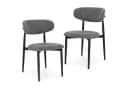 IDIMEX Esszimmerstuhl AZUL 2er Set Grau Stoff Metall Bild 3