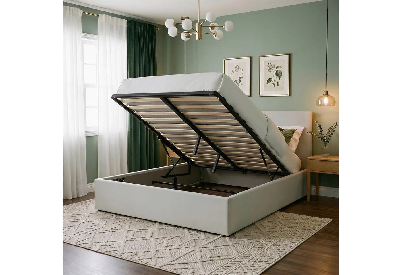 IDIMEX Futonbett BLISS Grau mit Bettkasten und Lattenrost