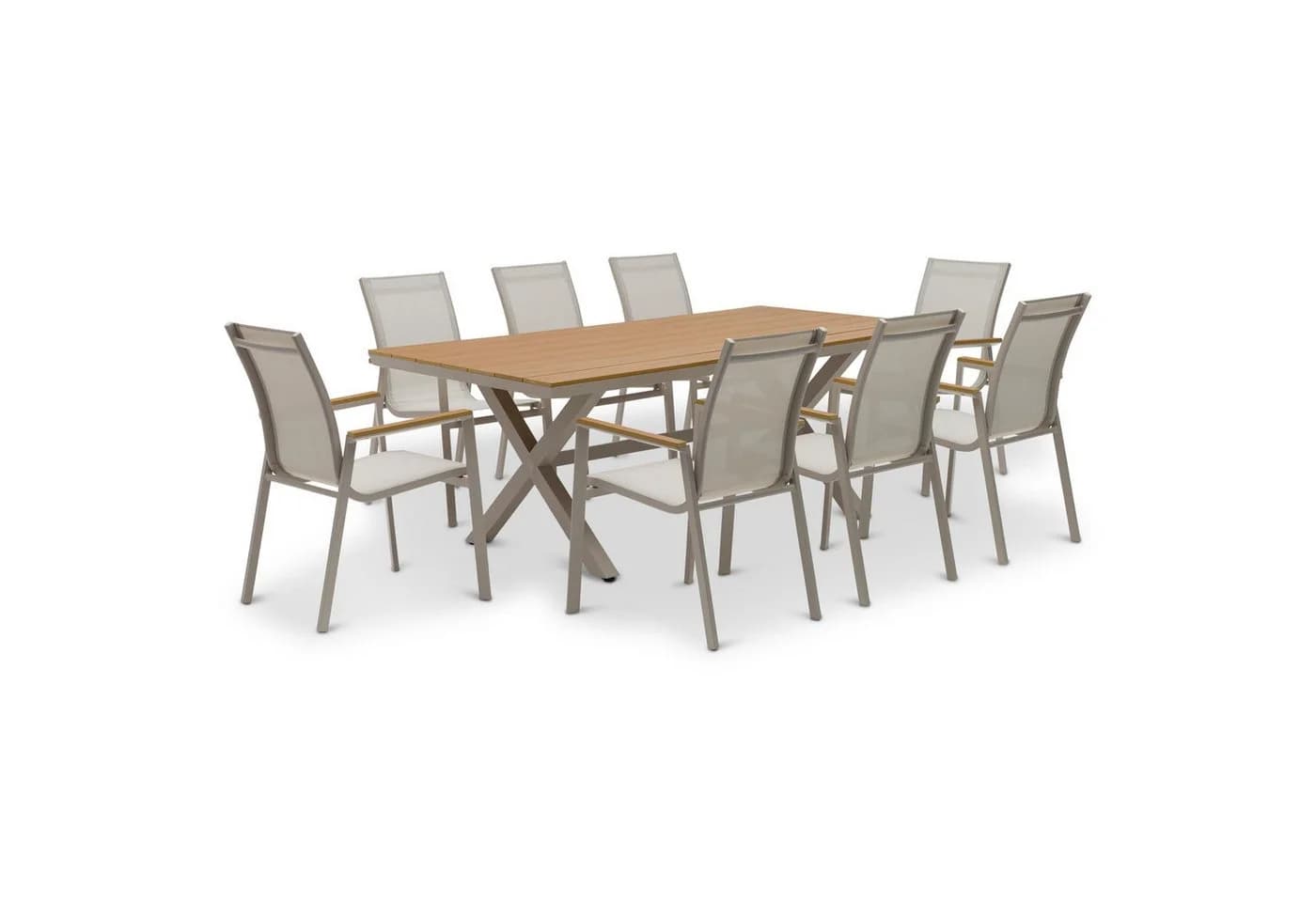 IDIMEX Garten-Essgruppe WINDY 9-tlg. Alu WPC Beige/Grau - Bild 5