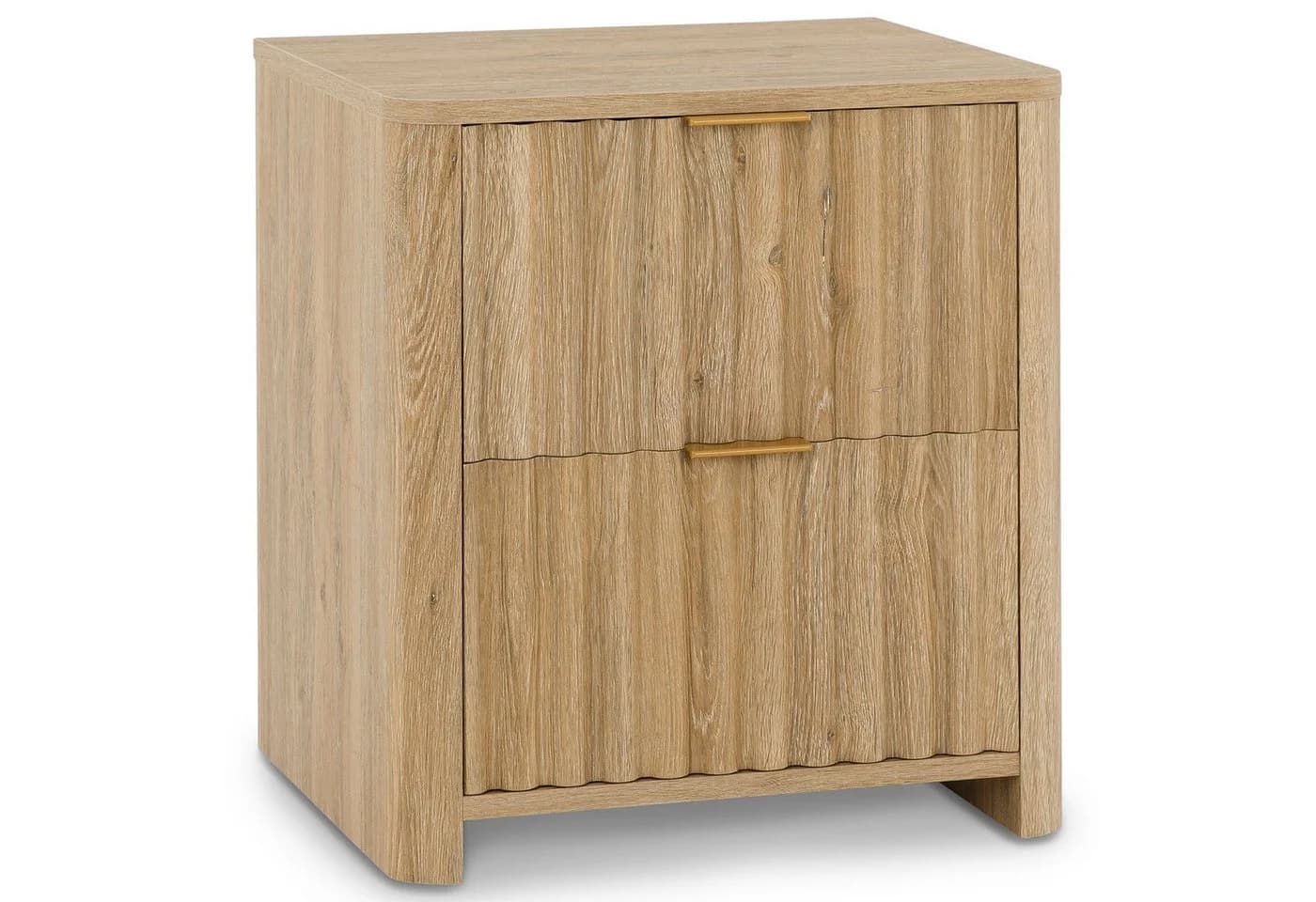 IDIMEX Nachttisch ELLA mit 2 Schubladen und Lamellenoptik-Front Eiche Finish - Bild 3