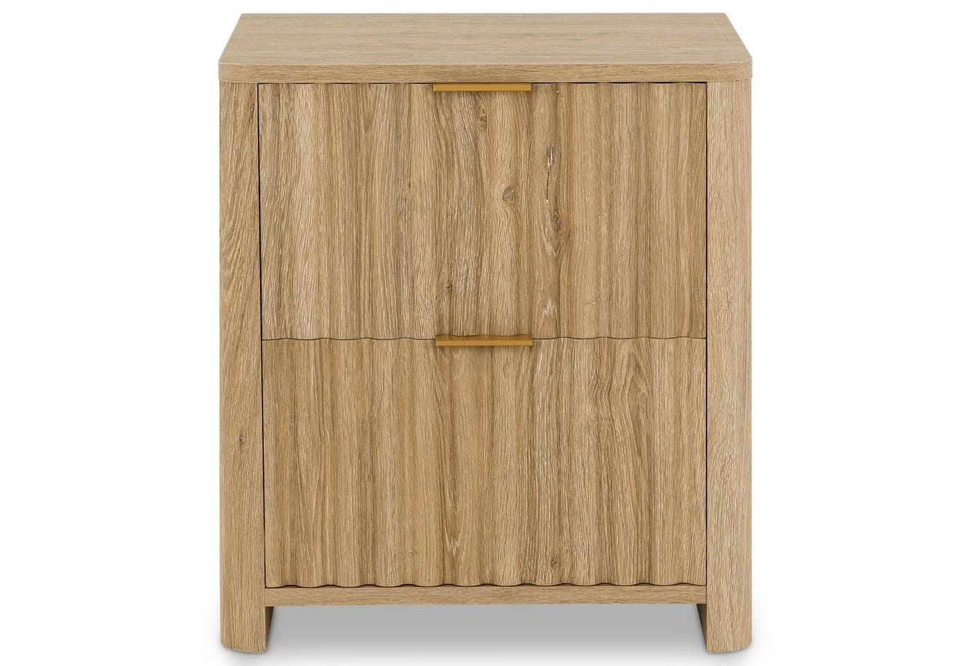 IDIMEX Nachttisch ELLA mit 2 Schubladen und Lamellenoptik-Front Eiche Finish - Bild 4