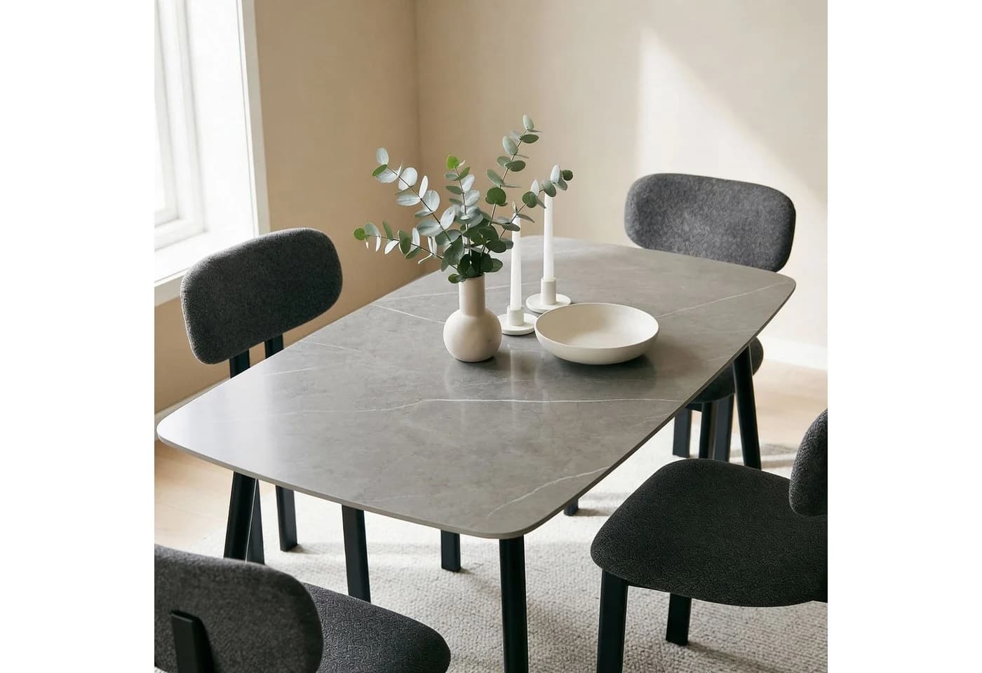 IDIMEX Essgruppe MORA/FRANCA 5-tlg. Schwarz/Grau Keramik