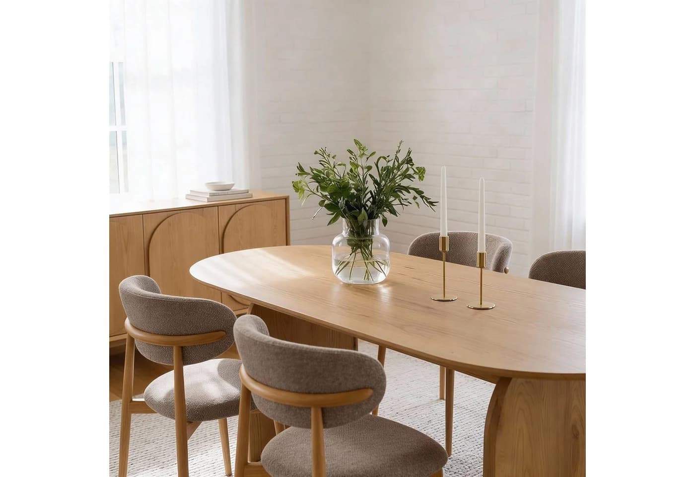IDIMEX Essgruppe MALA/ARIEL Esstisch Oval 180x90 cm 4 Stühle - Bild 3