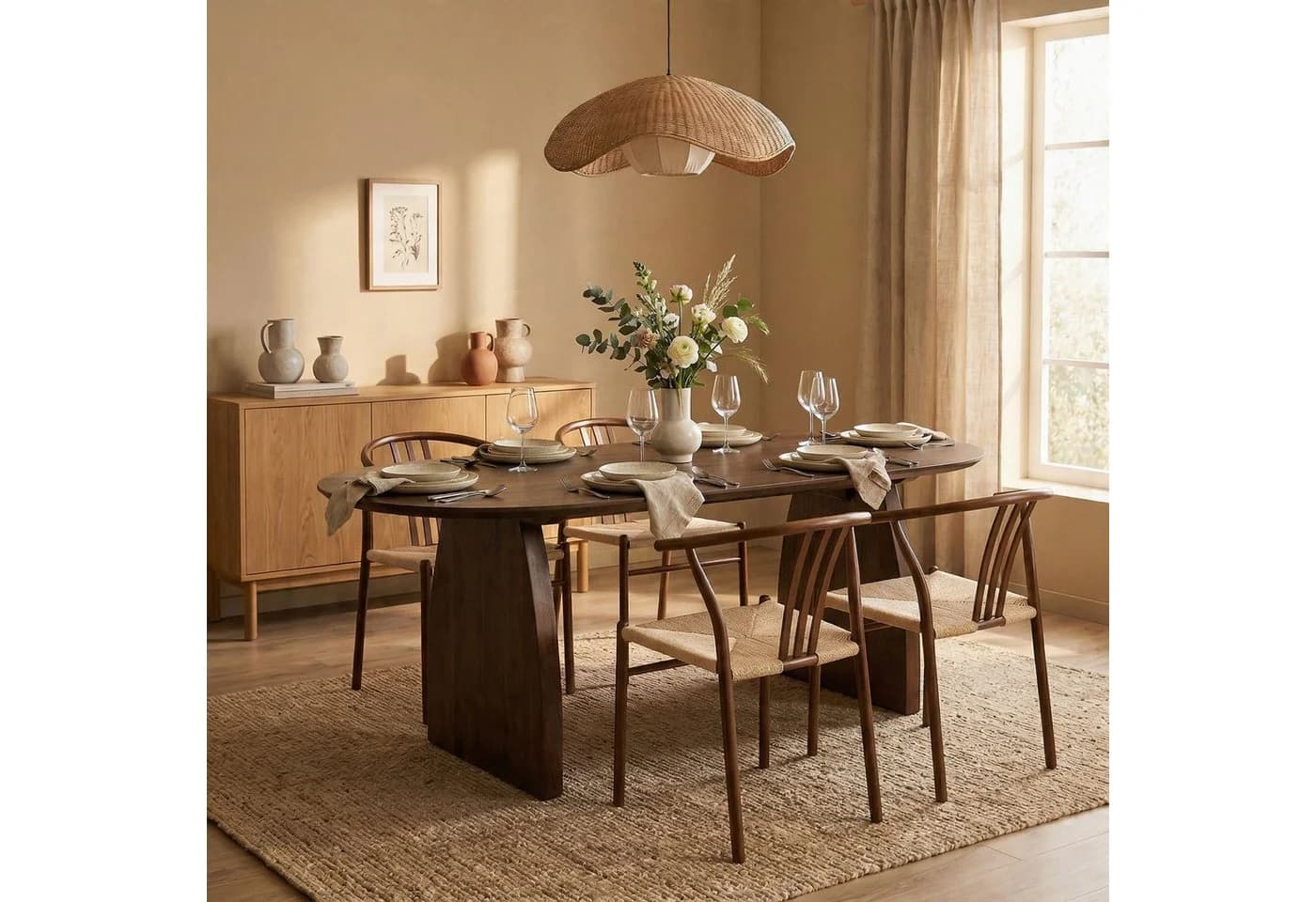 IDIMEX Esstisch AKOLA Oval Mangoholz Braun - Bild 2