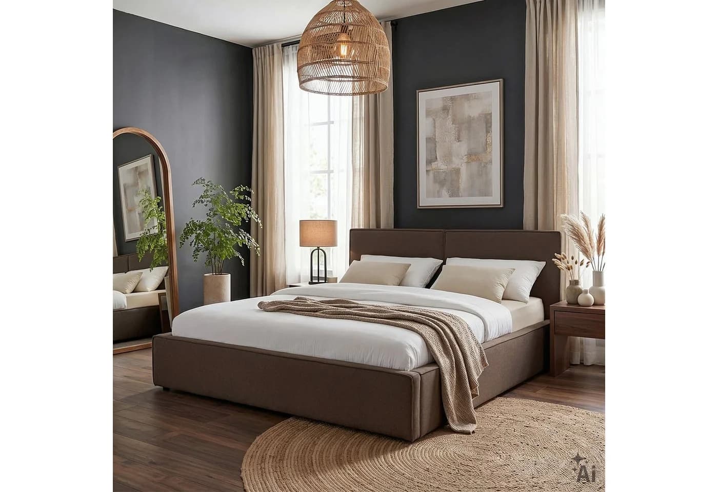 IDIMEX Polsterbett CALM Greige Modernes Design - Bild 2