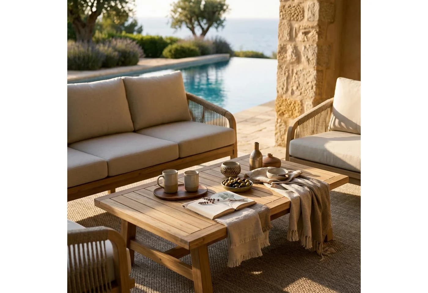 IDIMEX Gartenlounge-Set SANYA 4-tlg. Akazienholz Beige - Bild 3