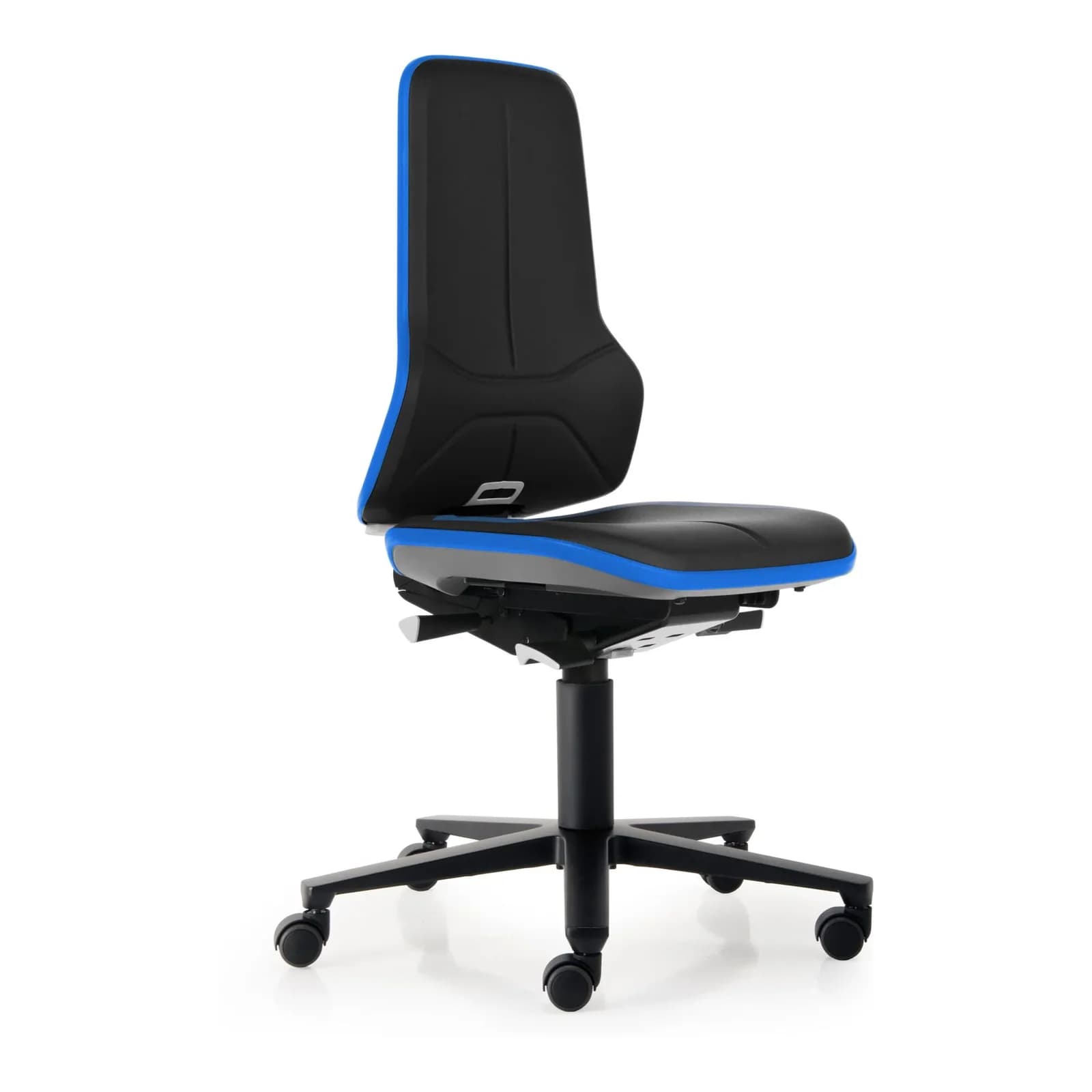 bimos Neon Arbeitsdrehstuhl Kunstleder Flexband Blau Permanentkontakt