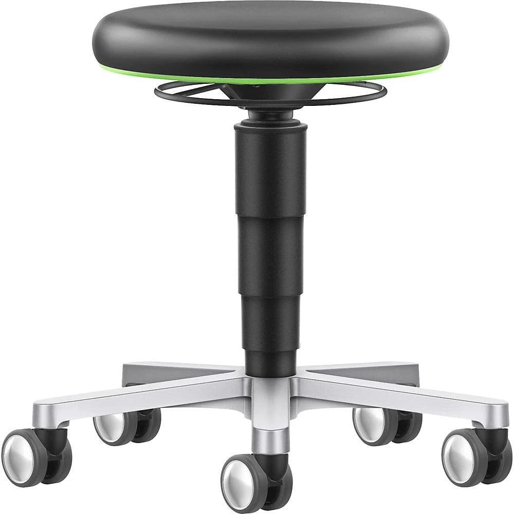 bimos Labor Hocker mit Rollen Kunstleder Schwarz