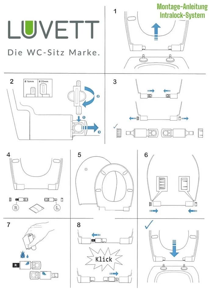LUVETT WC-Sitz SoftClose Dämpfer-Set Ersatzteil Weiß - Bild 4