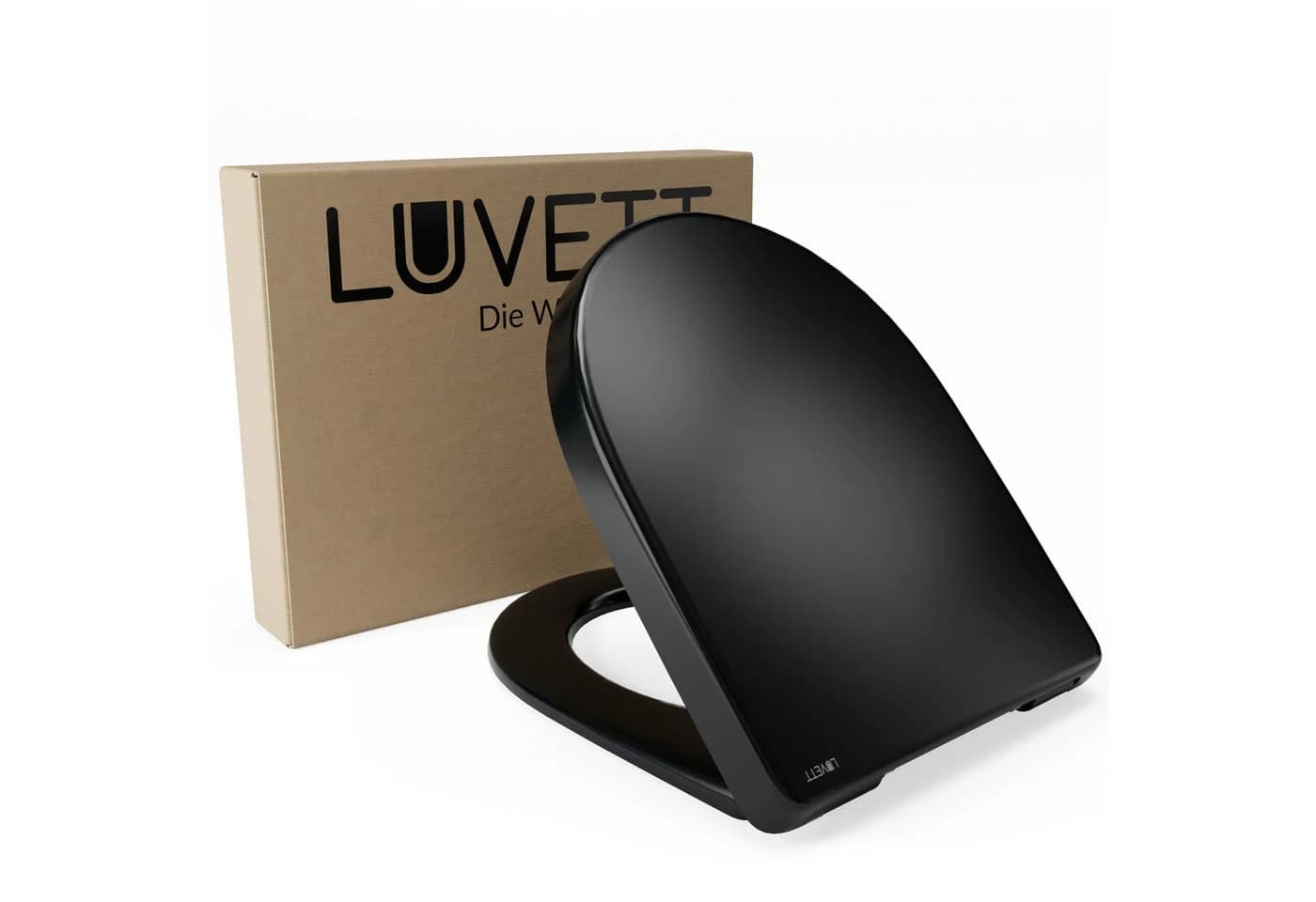 LUVETT WC-Sitz D140 Softclose Absenkautomatik Schwarz D-Form - Bild 2