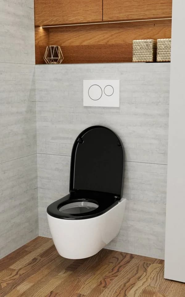 LUVETT WC-Sitz D140 Softclose Absenkautomatik Schwarz D-Form - Bild 5
