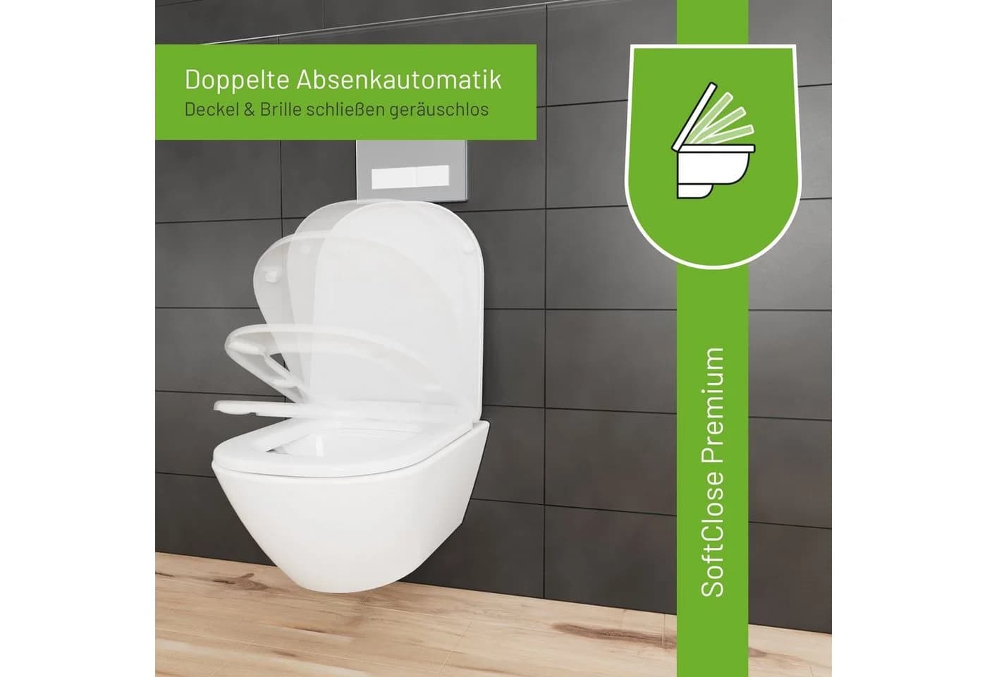 LUVETT WC-Sitz D900 D-Form Modern SoftClose Duroplast Weiß - Bild 5