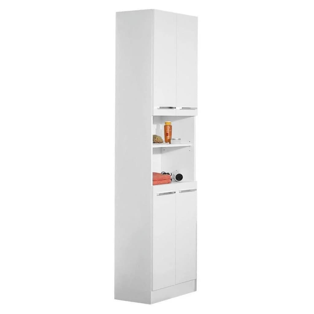 Carryhome Hochschrank Weiß 4 Türen Holzwerkstoff