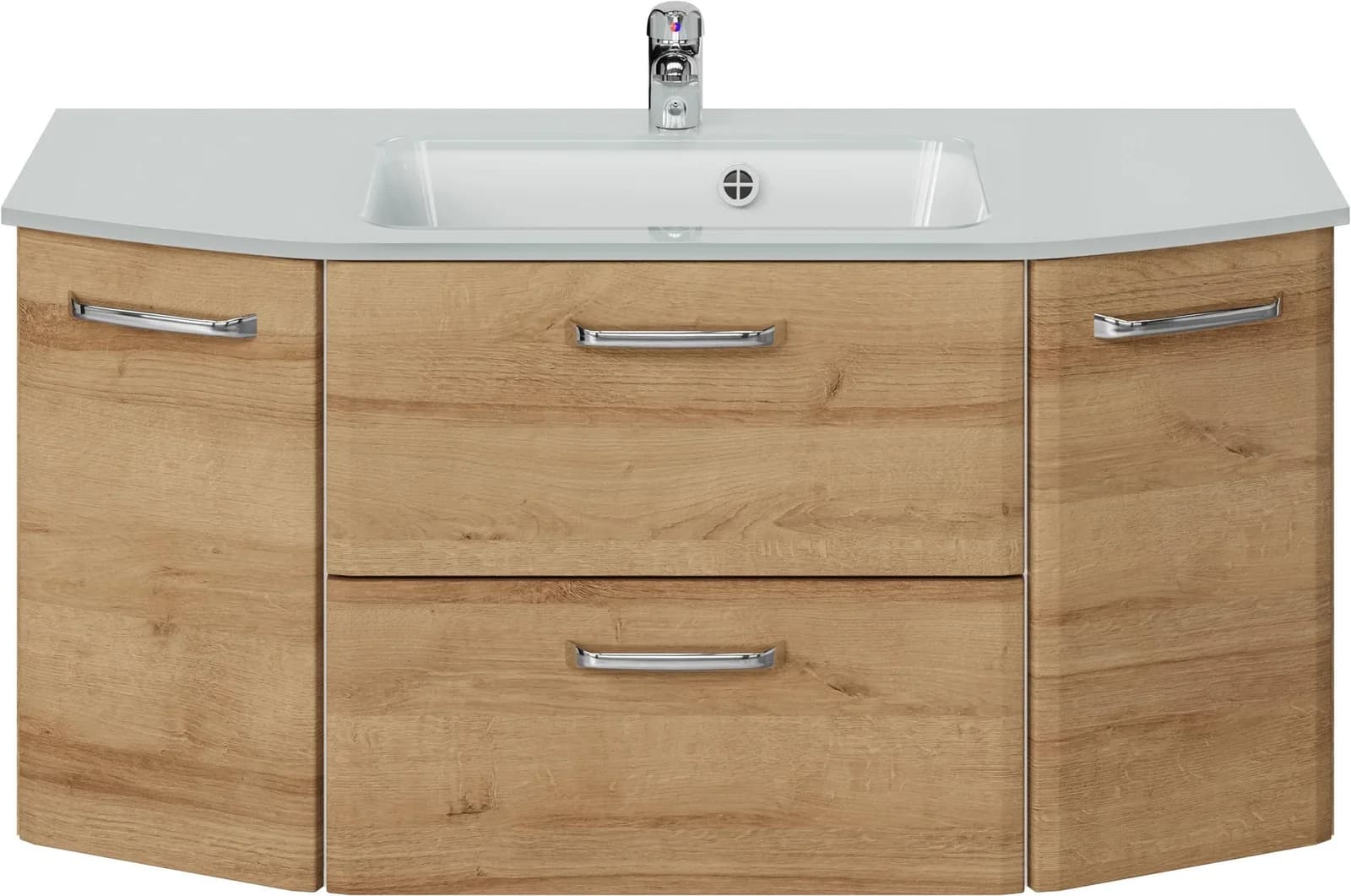 SAPHIR Waschtisch Quickset 318 mit Glasbecken 112cm Riviera Eiche