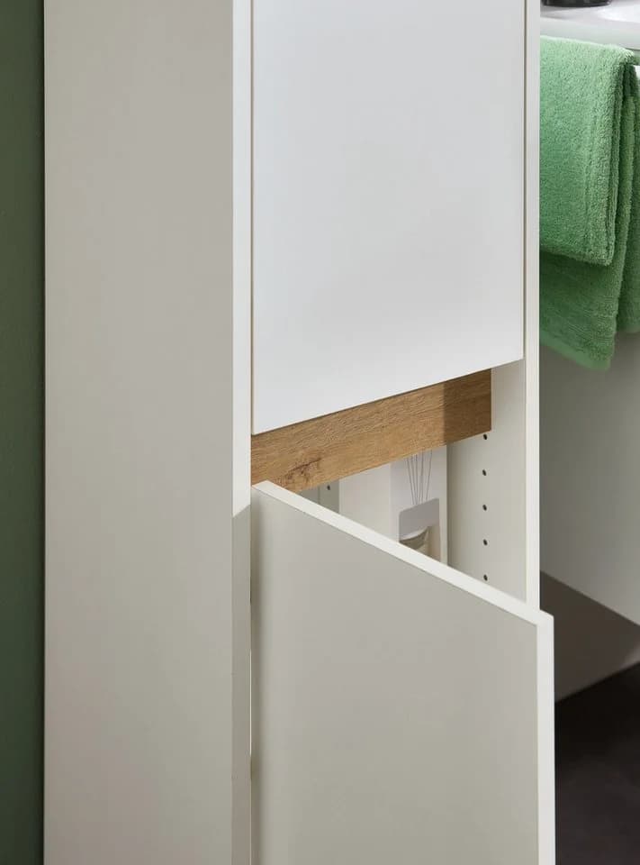 Saphir Badschrank 32,4 cm, 2 Türen, 2 Einlegeböden, Midischrank, Akzentfuge - Bild 5
