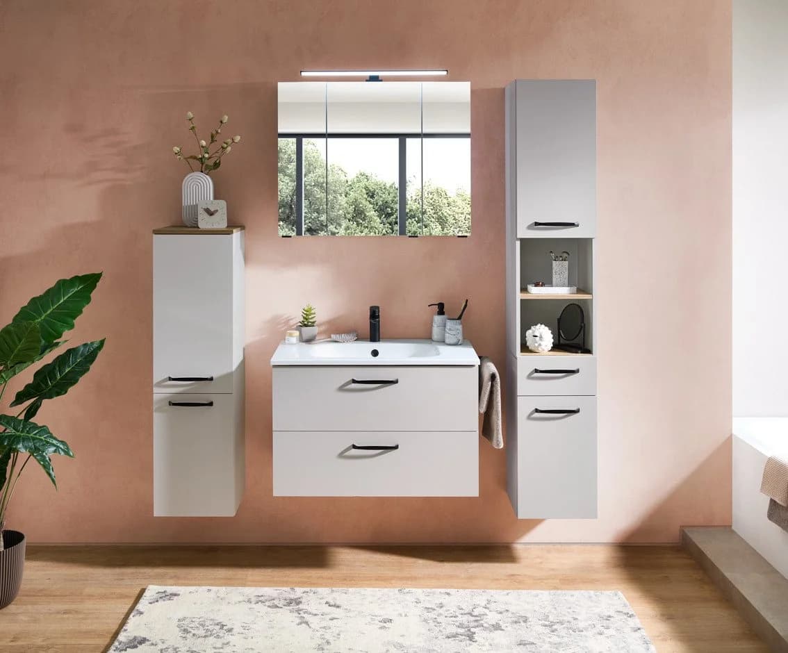 Badezimmerspiegelschrank SAPHIR Quickset 500 3 Türen 80cm LED-Aufsatzleuchte Grau - Bild 5
