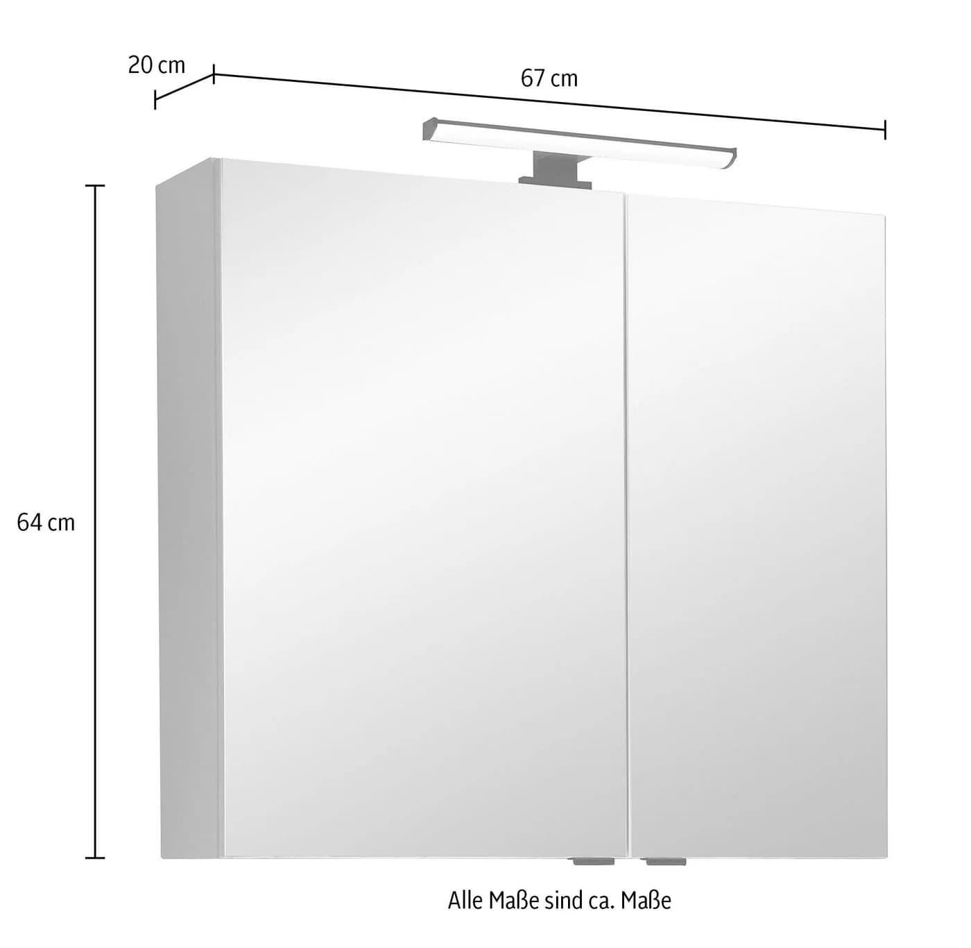 Badezimmerspiegelschrank SAPHIR Quickset 500 2 Türen 67cm LED-Aufsatzleuchte Grün - Bild 5