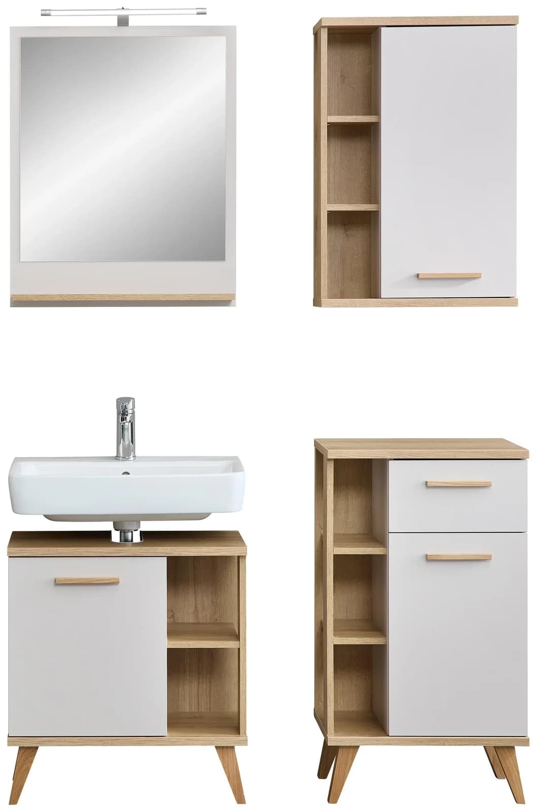 Badmöbel-Set SAPHIR "Quickset 966" Kaschmir/Riviera Eiche quer Nachbildung