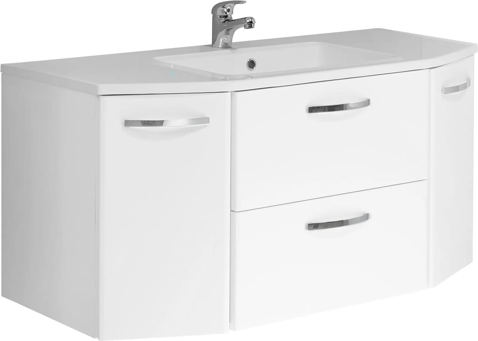 Waschtisch SAPHIR Quickset 326 mit Mineralmarmorbecken Weiß Glanz