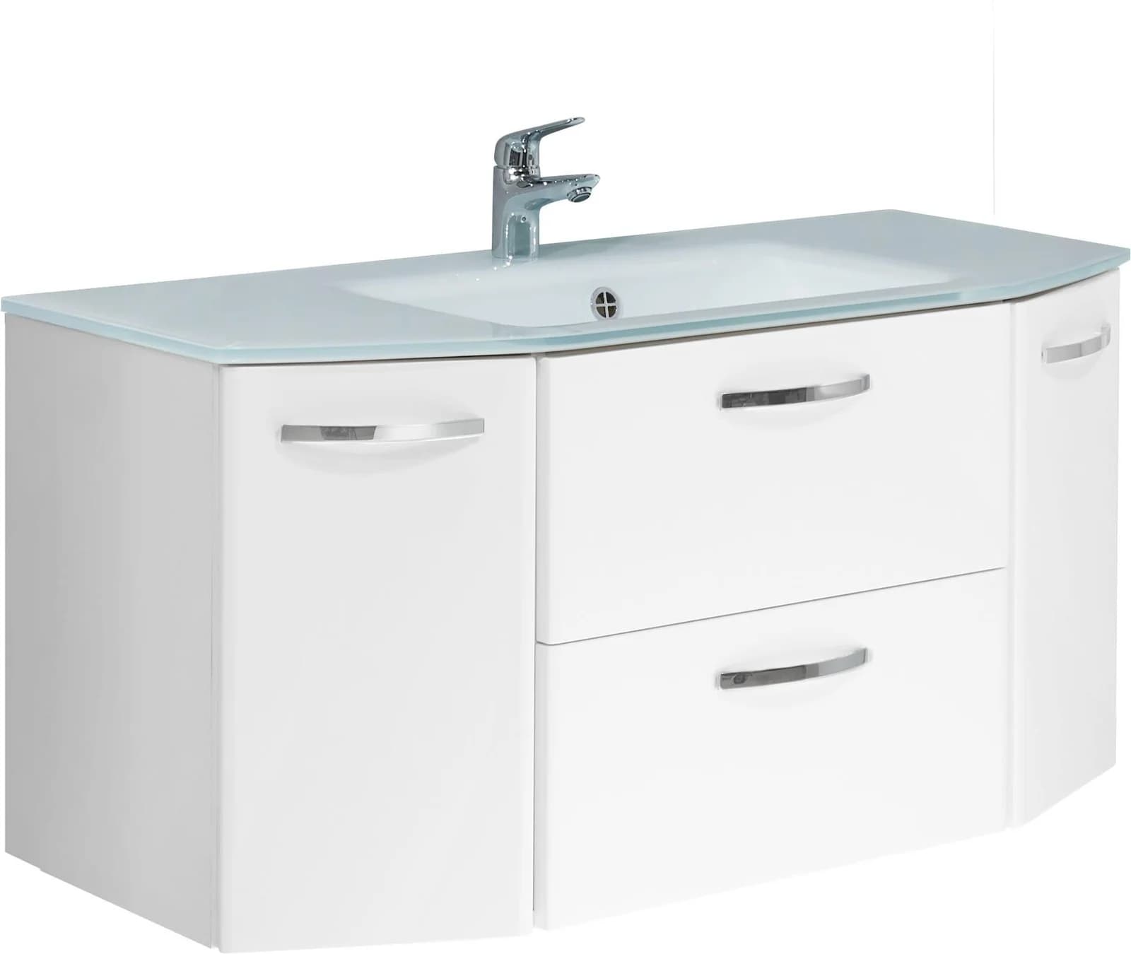 SAPHIR Quickset 326 Waschtisch mit Glasbecken 112cm Weiß