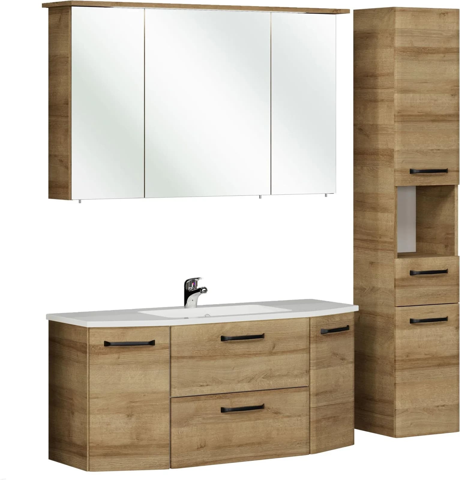 Badmöbel-Set SAPHIR Quickset 318 mit Mineralmarmorwaschtisch und Spiegelschrank