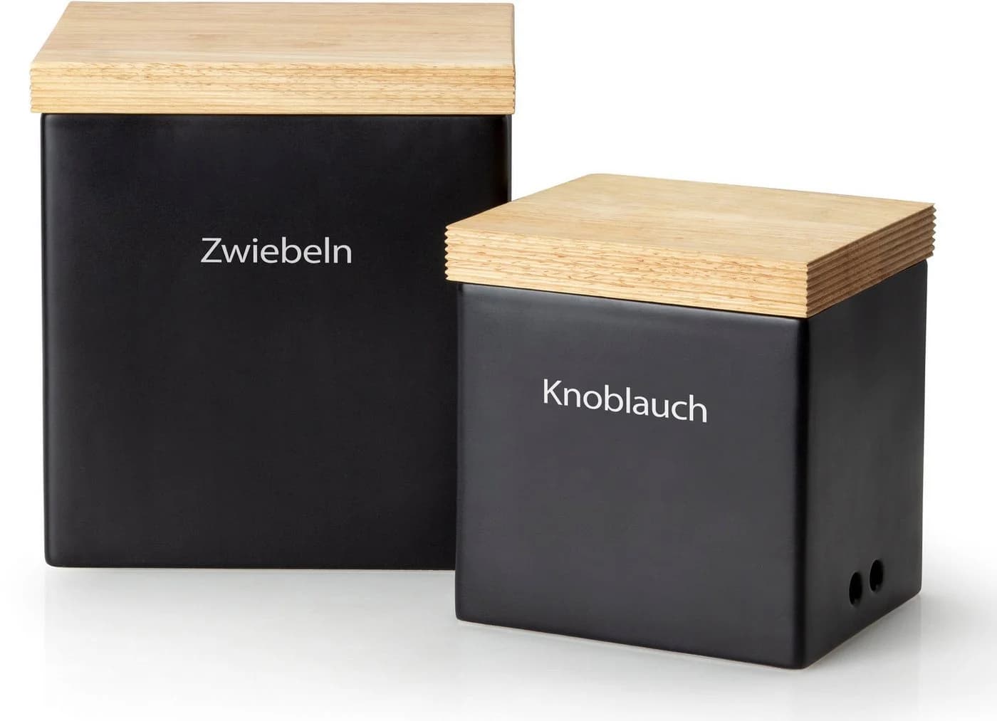 CONTINENTA Vorratsdose Keramik schwarz mit Holzdeckel - Bild 4