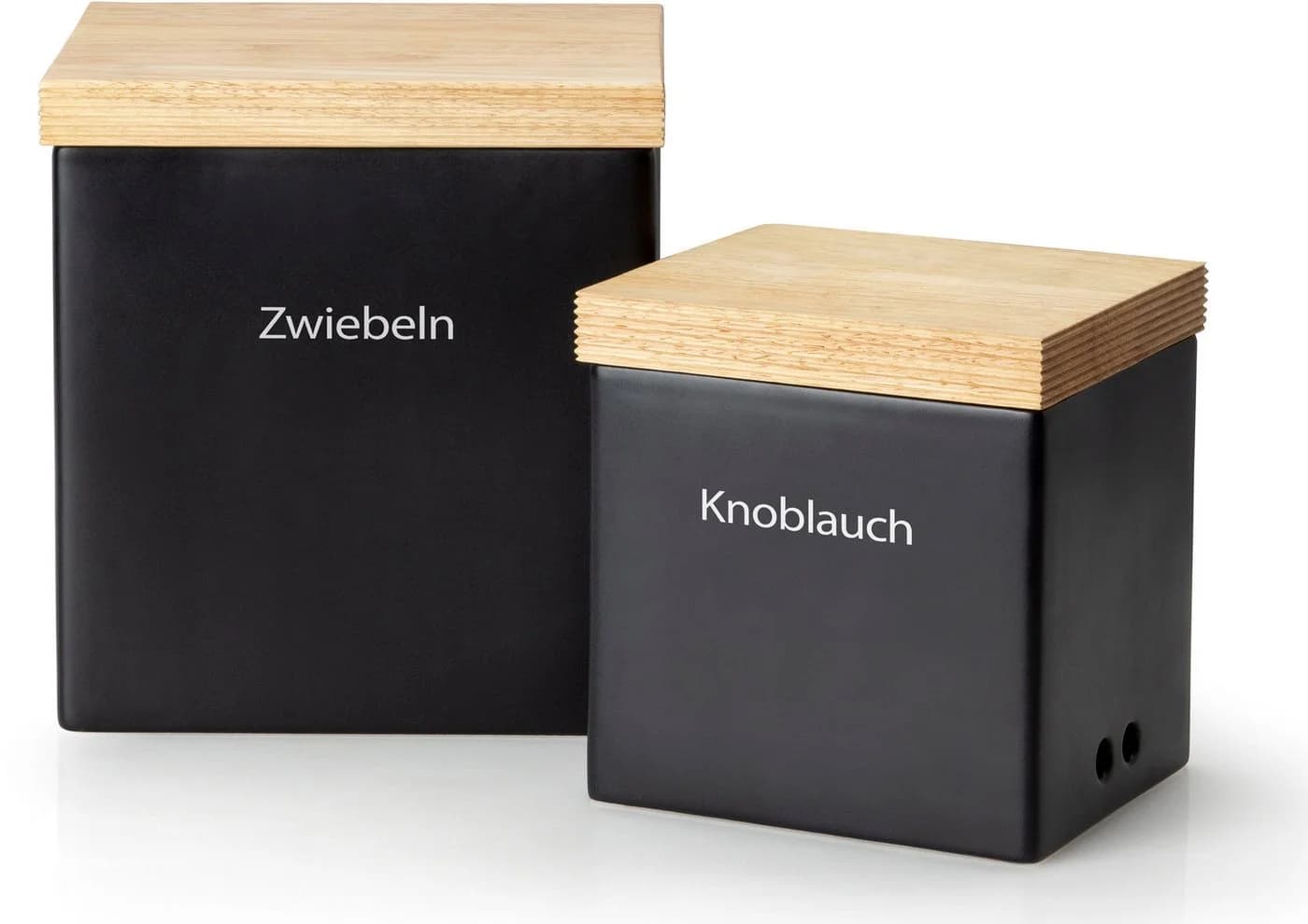 CONTINENTA Vorratsdose Keramik mit Holzdeckel Schwarz Braun - Bild 4