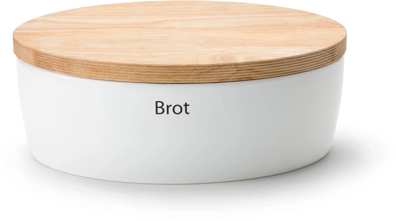 CONTINENTA Brotkasten Weiß Keramik mit Holzdeckel