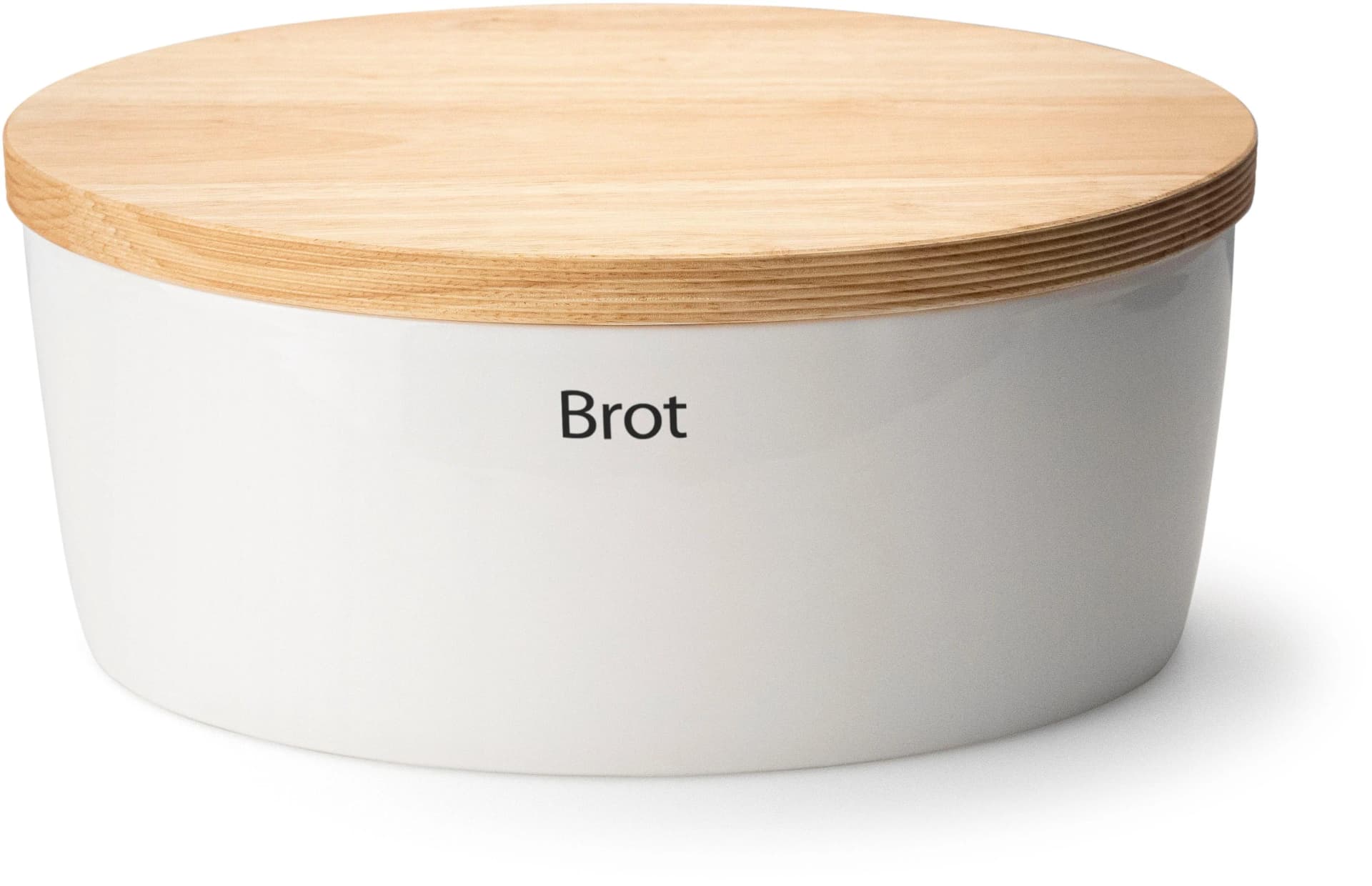 CONTINENTA Brotkasten Weiß Keramik mit Holzdeckel