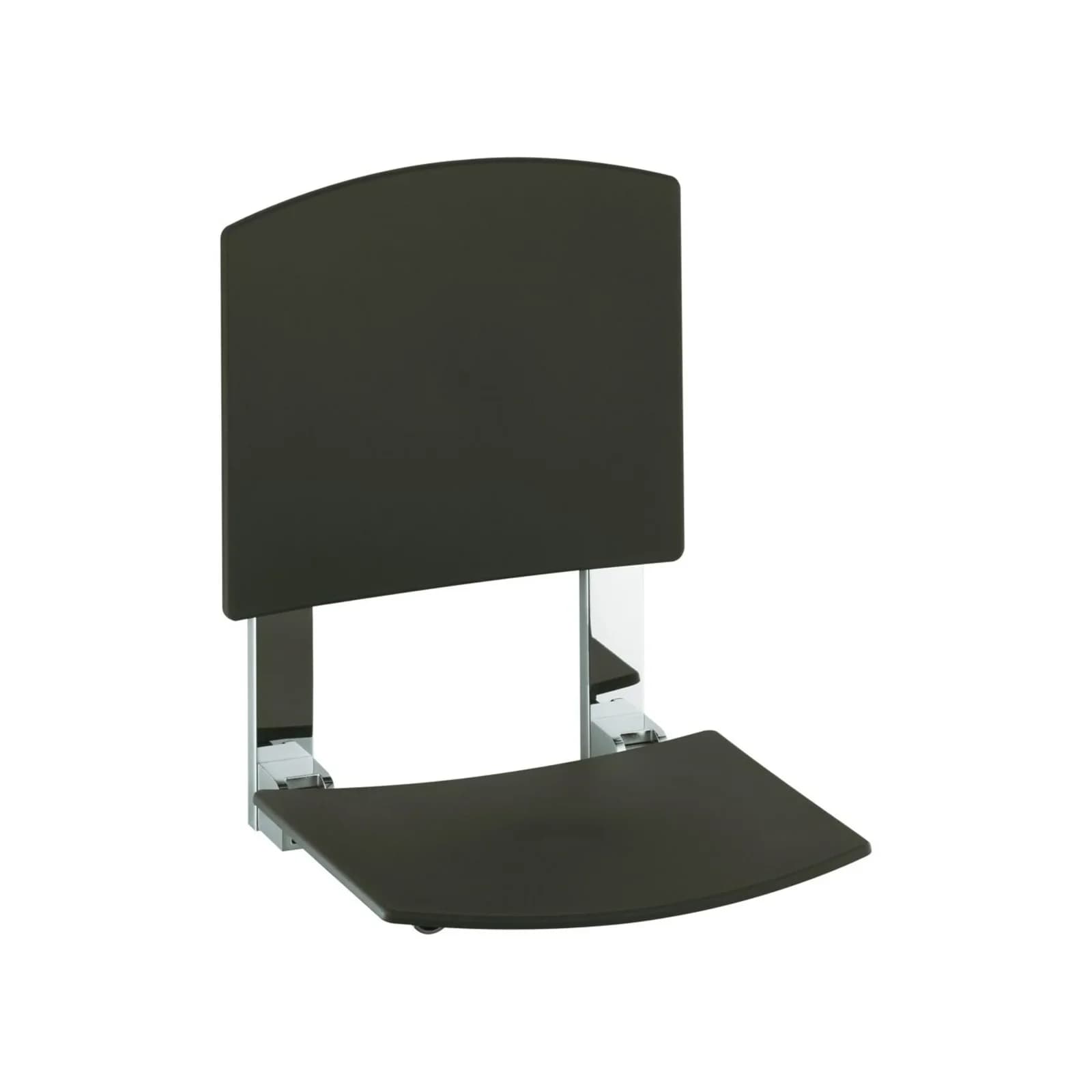 Keuco Plan Care Klappsitz Schwarzgrau Alu Silber Wandmontage