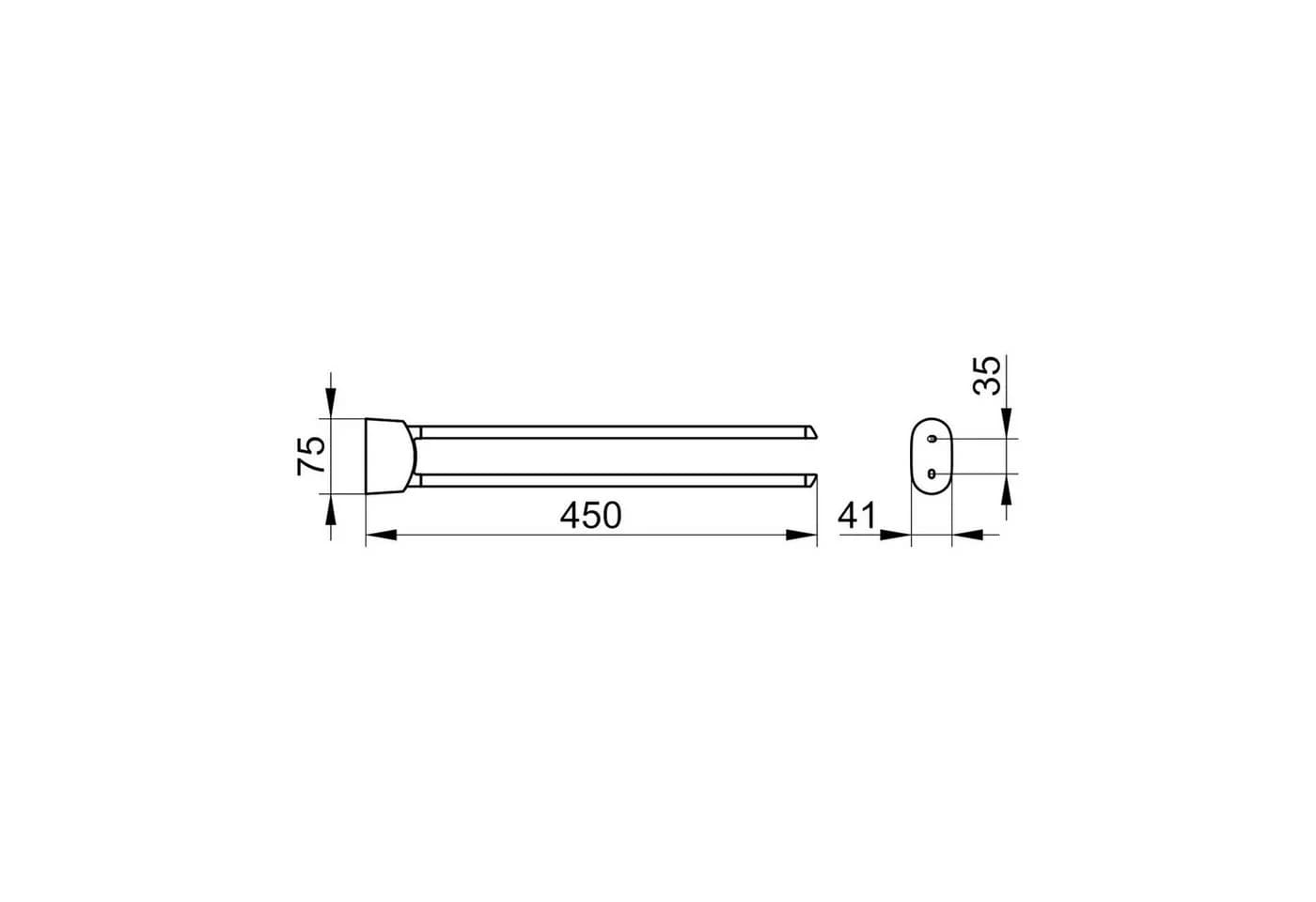 Keuco Handtuchhalter Elegance 11618 2-armig 450 mm Verchromt - Bild 5
