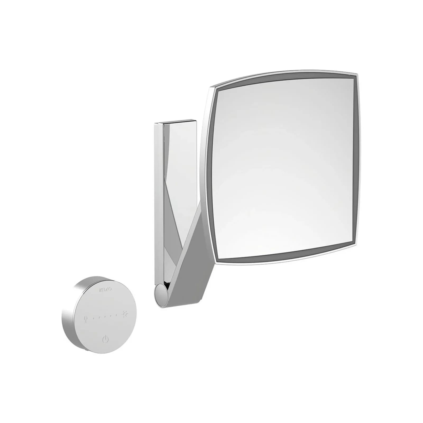 Keuco iLook_move Kosmetikspiegel Schwarzchrom Wandmodell 200x200mm