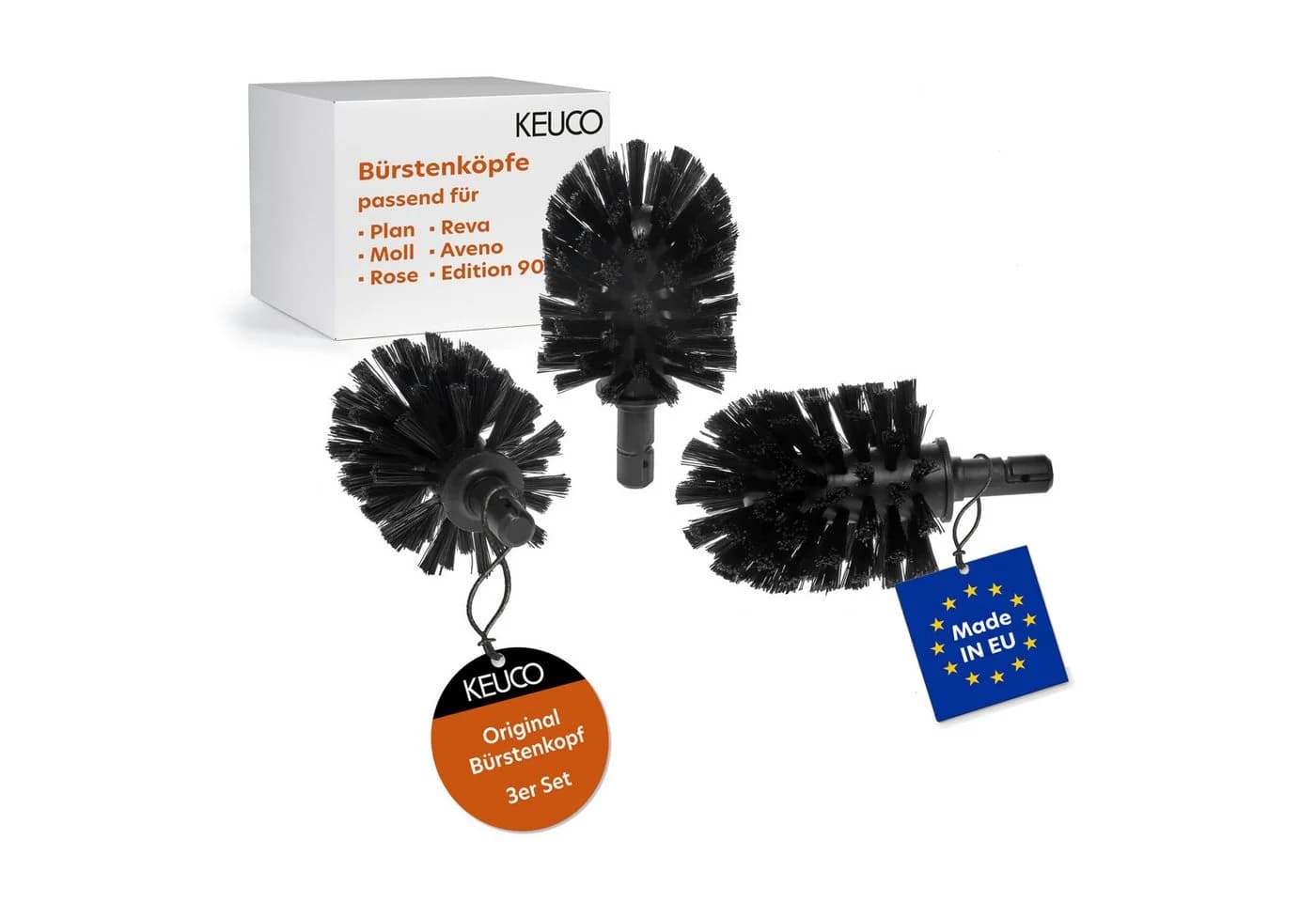 Keuco Ersatzbürstenkopf 3er Set Schwarz für WC-Reinigungsbürste - Bild 2