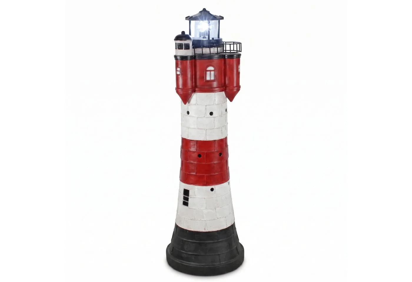 Solar Leuchtturm Roter Sand XXL mit LED-Reflektor