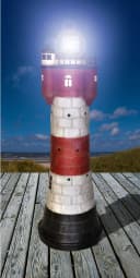 Jürgen Westerholt Solar-Leuchtturm Roter Sand LED Dekoobjekt Rot/Weiß Bild 1