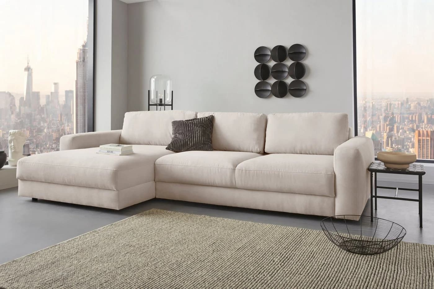 HOME AFFAIRE Ecksofa Bloomfield L-Form Beige mit Sitztiefenverstellung - Bild 2