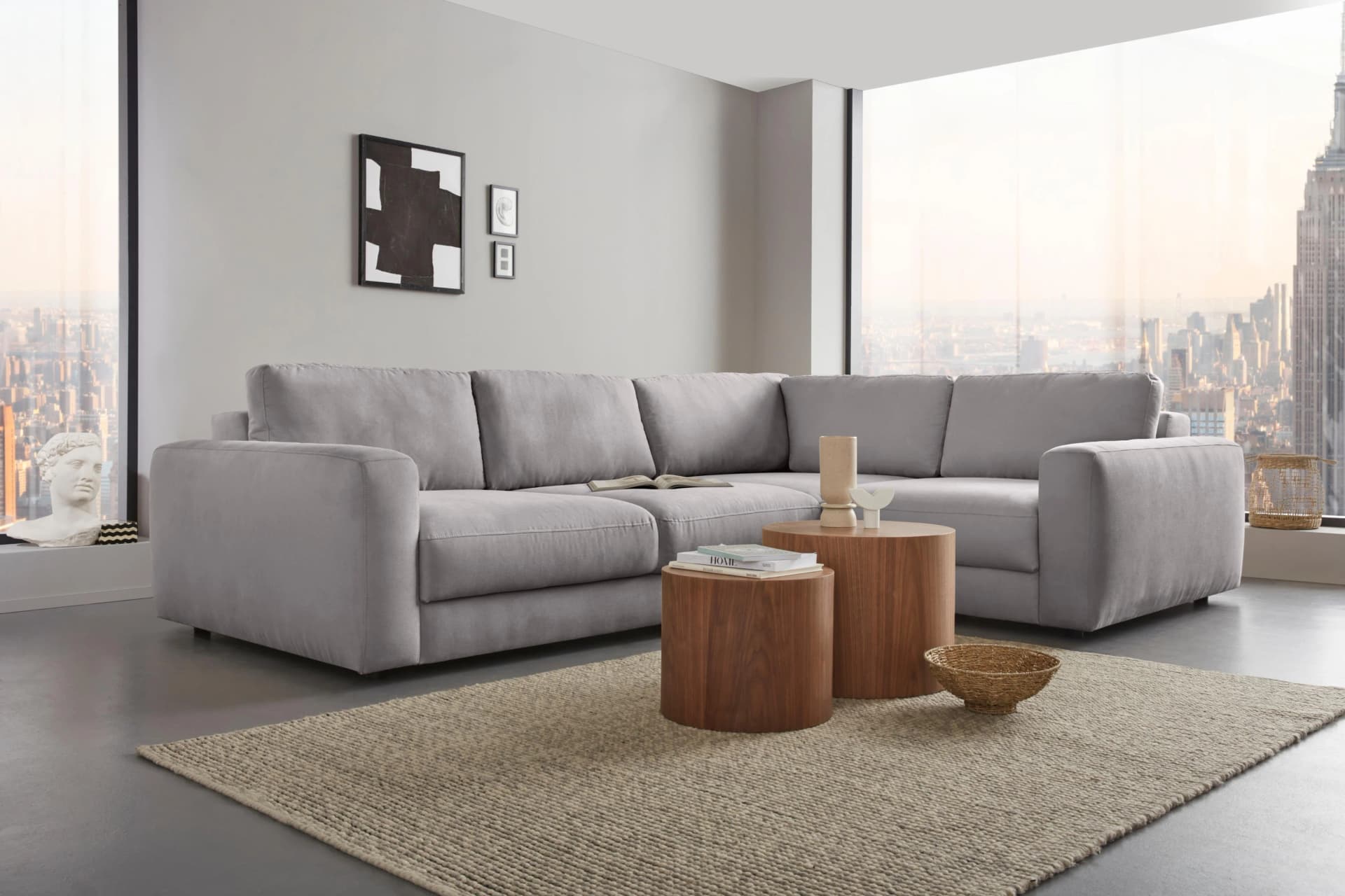 Home Affaire Bloomfield Ecksofa L-Form Grau Mega Polsterecke