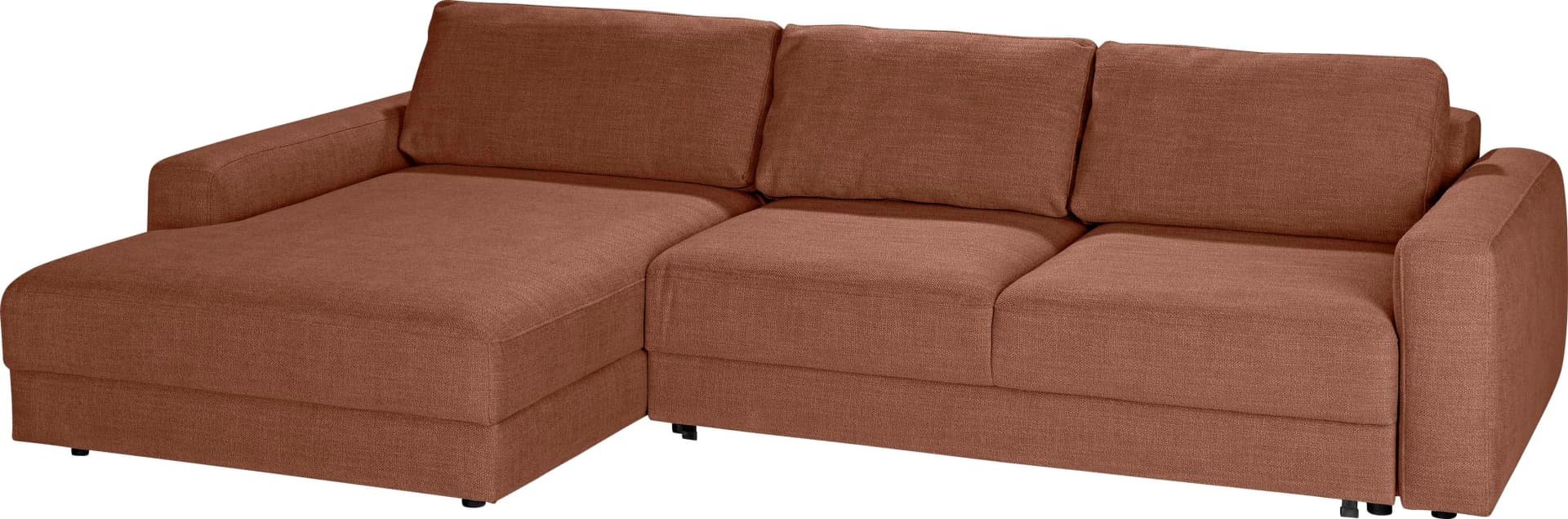 TRENDMANUFAKTUR Ecksofa Bourbon II Braun L-Form mit Recamiere