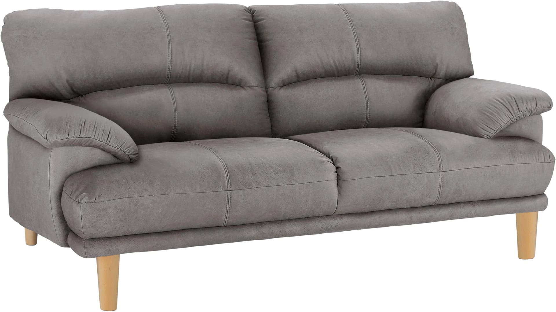 Trendmanufaktur Cecilia 3-Sitzer Sofa Silber Microfaser Italienisches Design