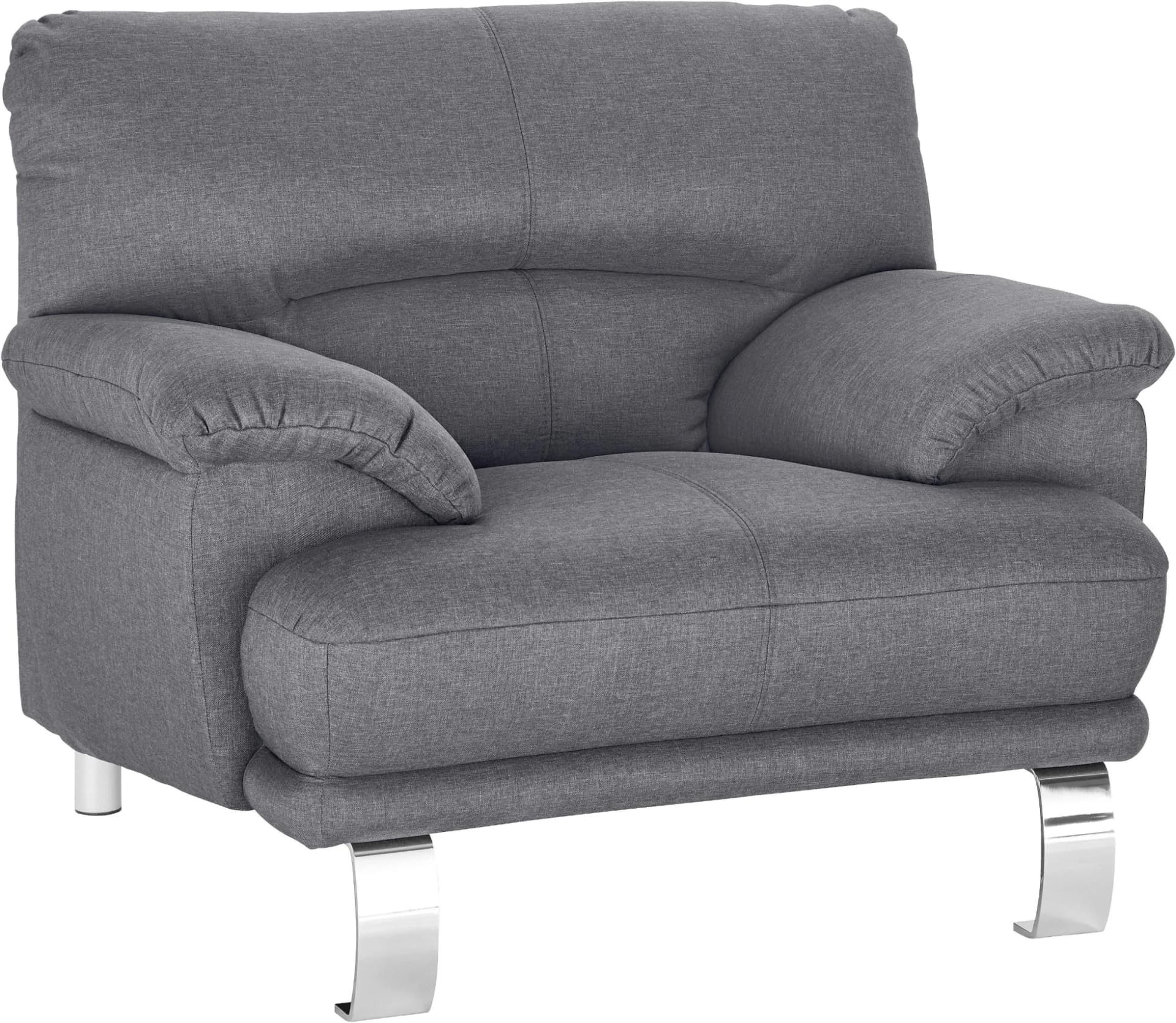 TRENDMANUFAKTUR Cecilia II Loungesessel Hellgrau Microfaser