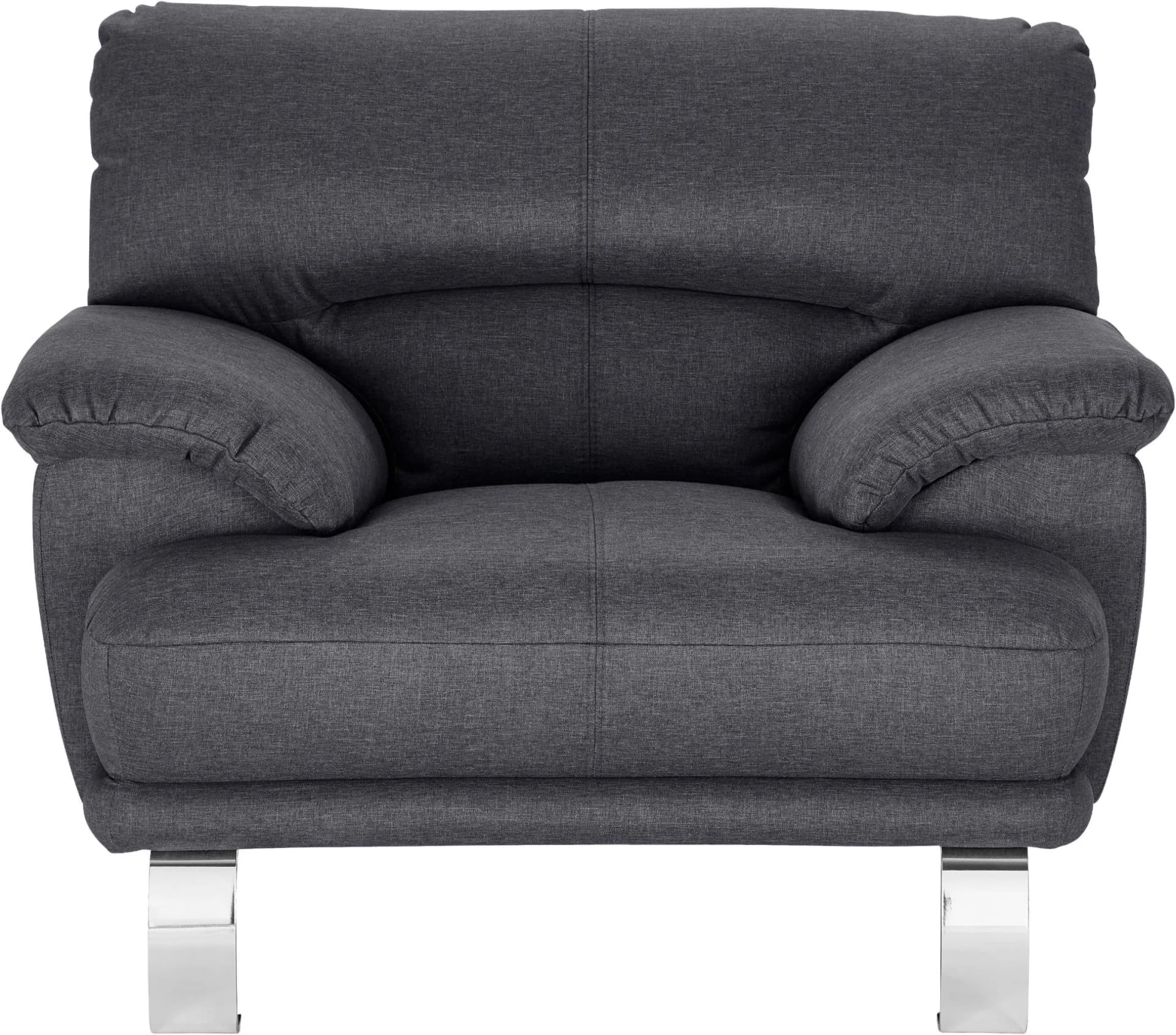 Trendmanufaktur Loungesessel Cecilia II Dunkelgrau Microfaser