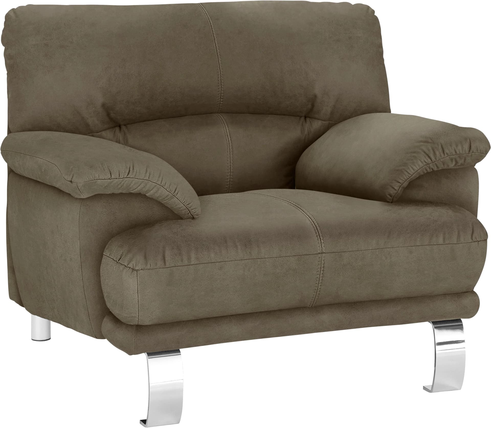 Trendmanufaktur Cecilia II Loungesessel Braun Microfaser Vintage