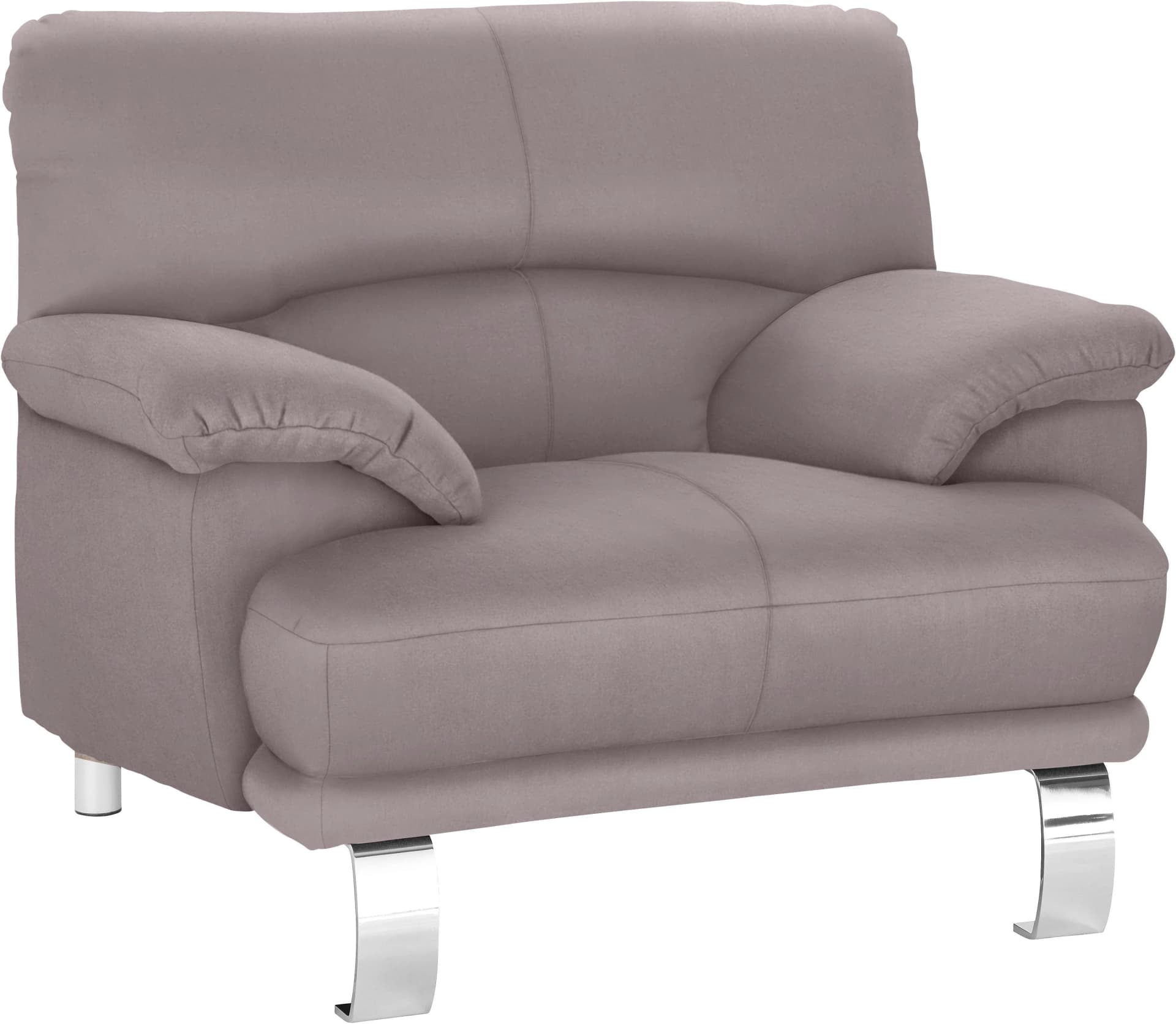 TRENDMANUFAKTUR Sessel Cecilia II Taupe Microfaser Vintage