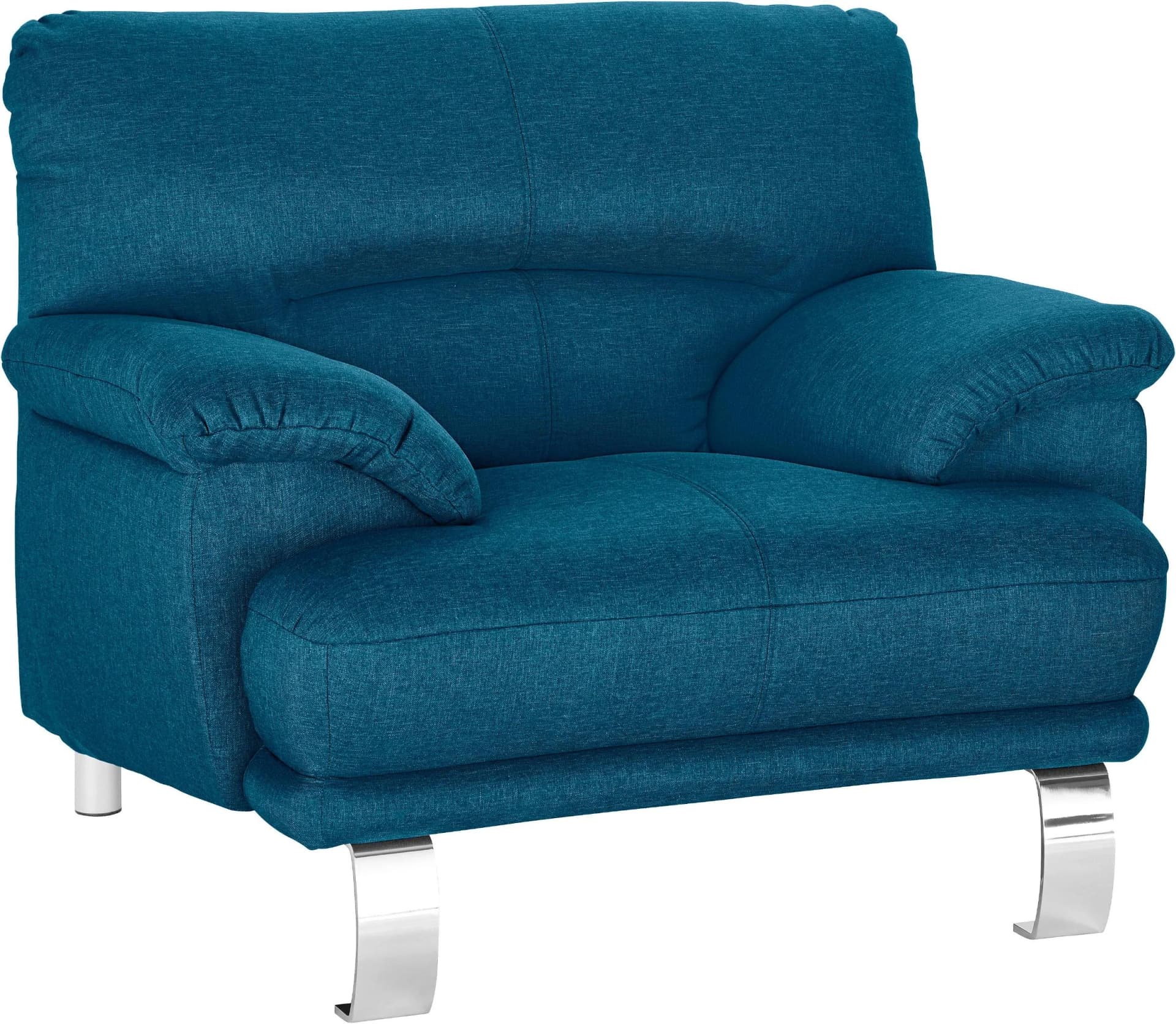 TRENDMANUFAKTUR Sessel Cecilia II Loungesessel Blau Polyester