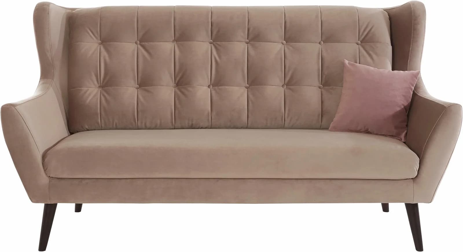 Home Affaire Sofa Hemmink 3-Sitzer Rosa Hellgrau Samtvelours