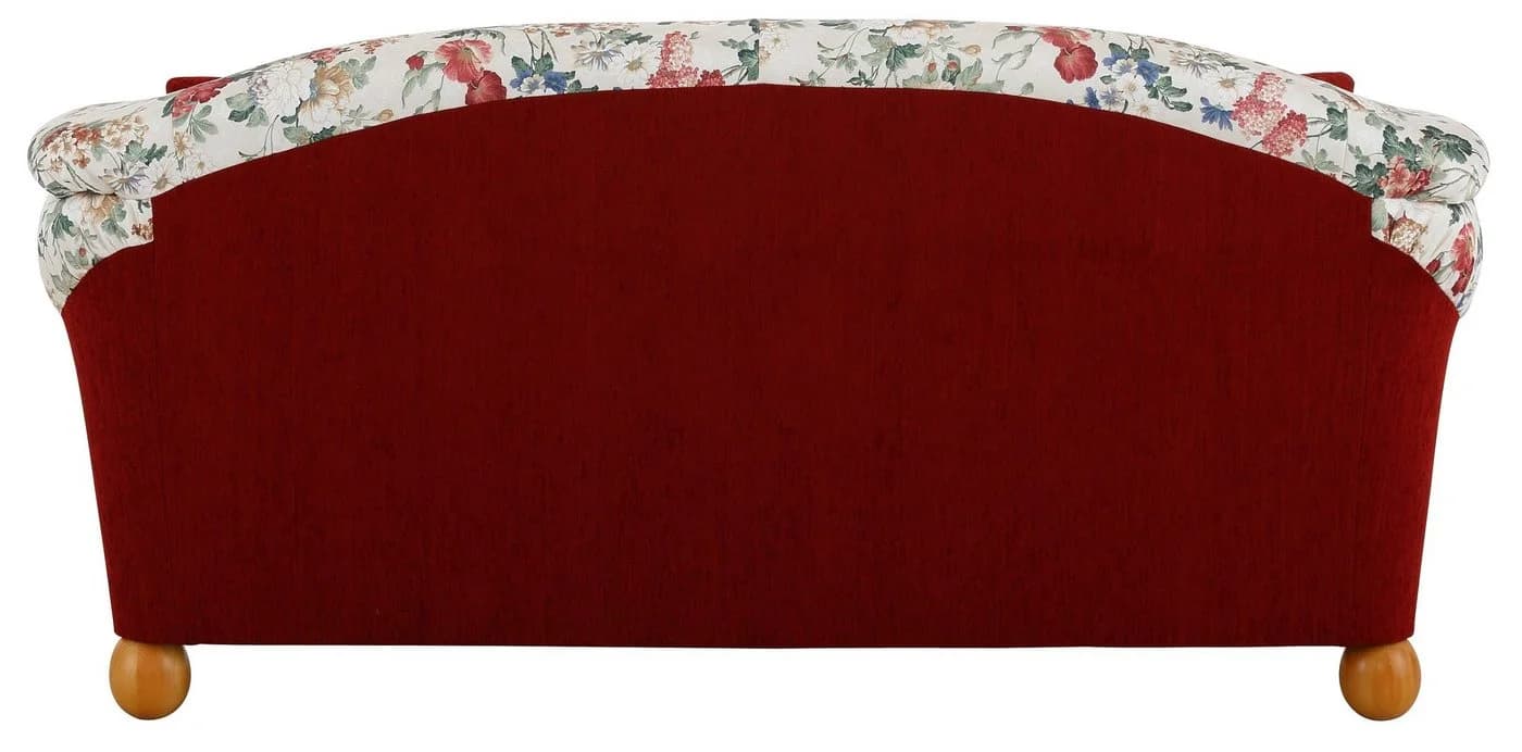 Home Affaire Milano 2-Sitzer Sofa Rot Chenille Blumenmuster - Bild 3