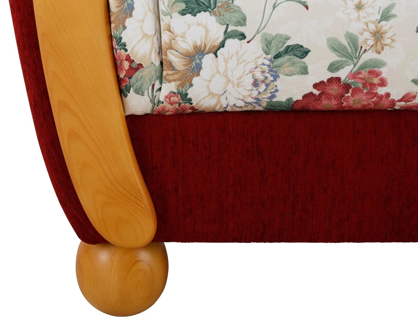 Home Affaire Milano 2-Sitzer Sofa Rot Chenille Blumenmuster - Bild 4