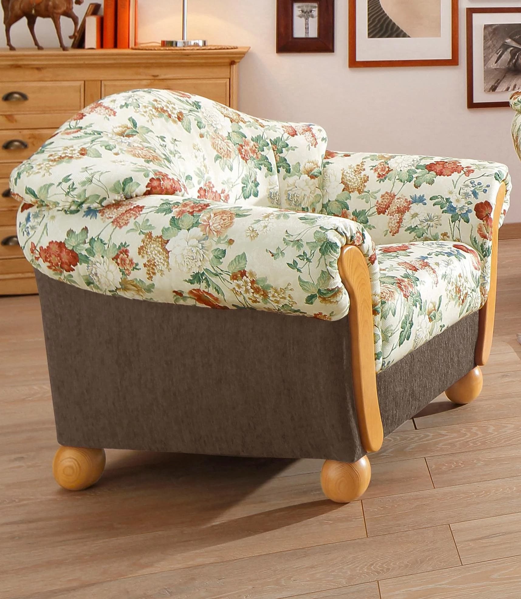 Home Affaire Sessel Milano Landhaus-Stil Chenille Braun